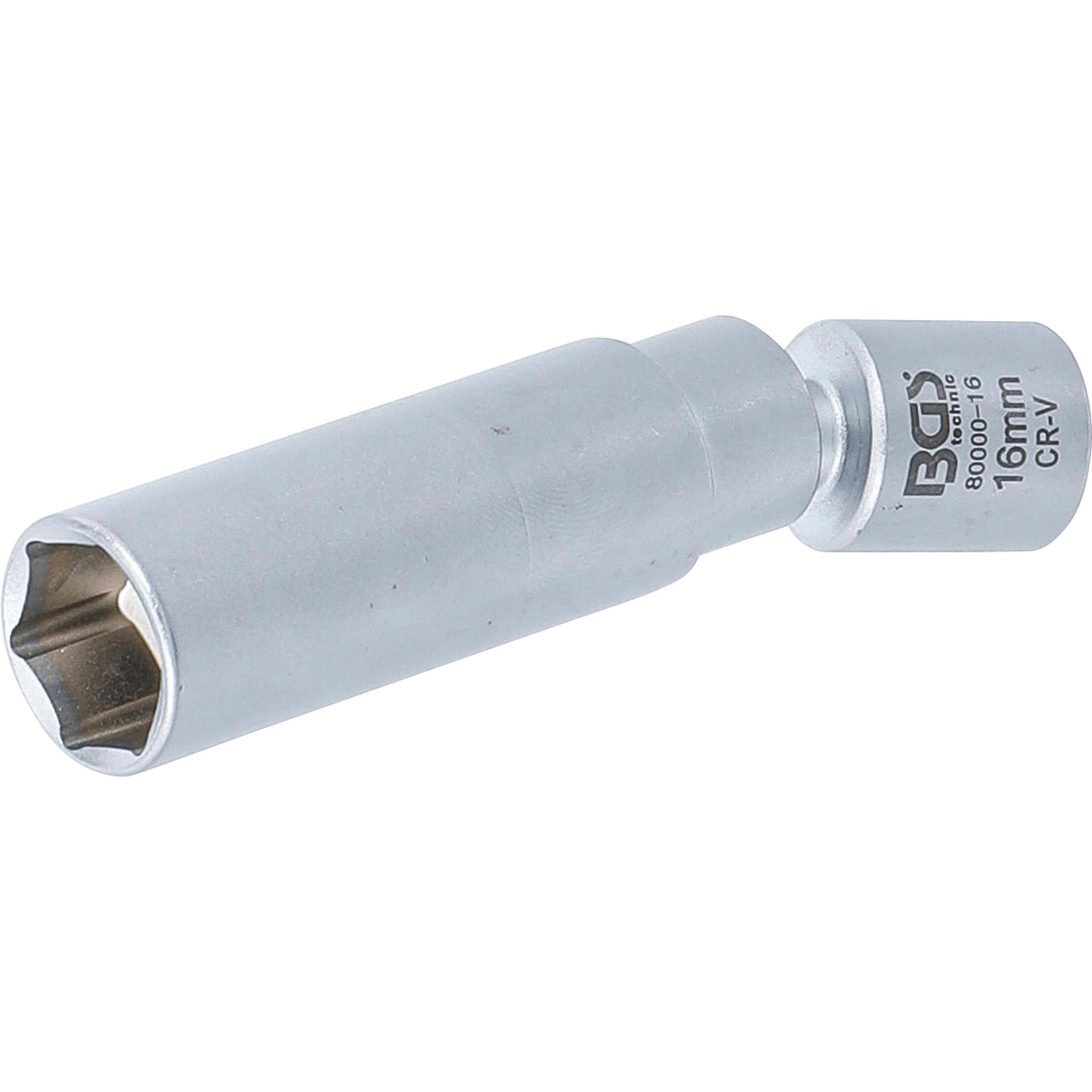 BGS, Fahrzeug Werkzeug, Glüh- und Zündkerzen-Gelenk-Einsatz Antrieb Innenvierkant 10 mm (3/8") SW 16 mm