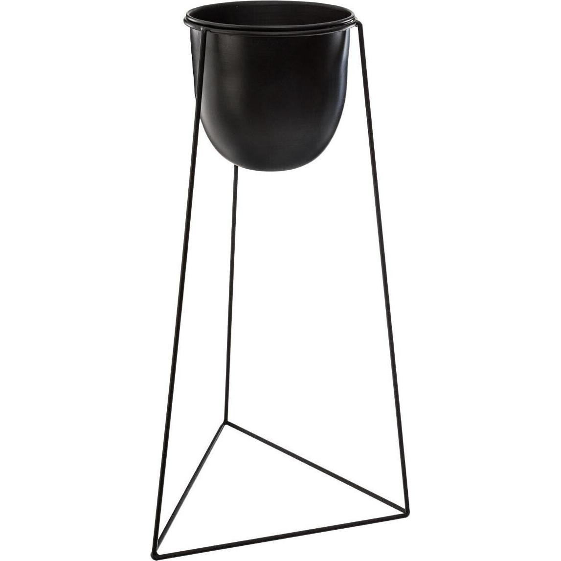 Atmosphera, Blumentopf, Metallunterstützungsbehälter x2, schwarz (22 cm)