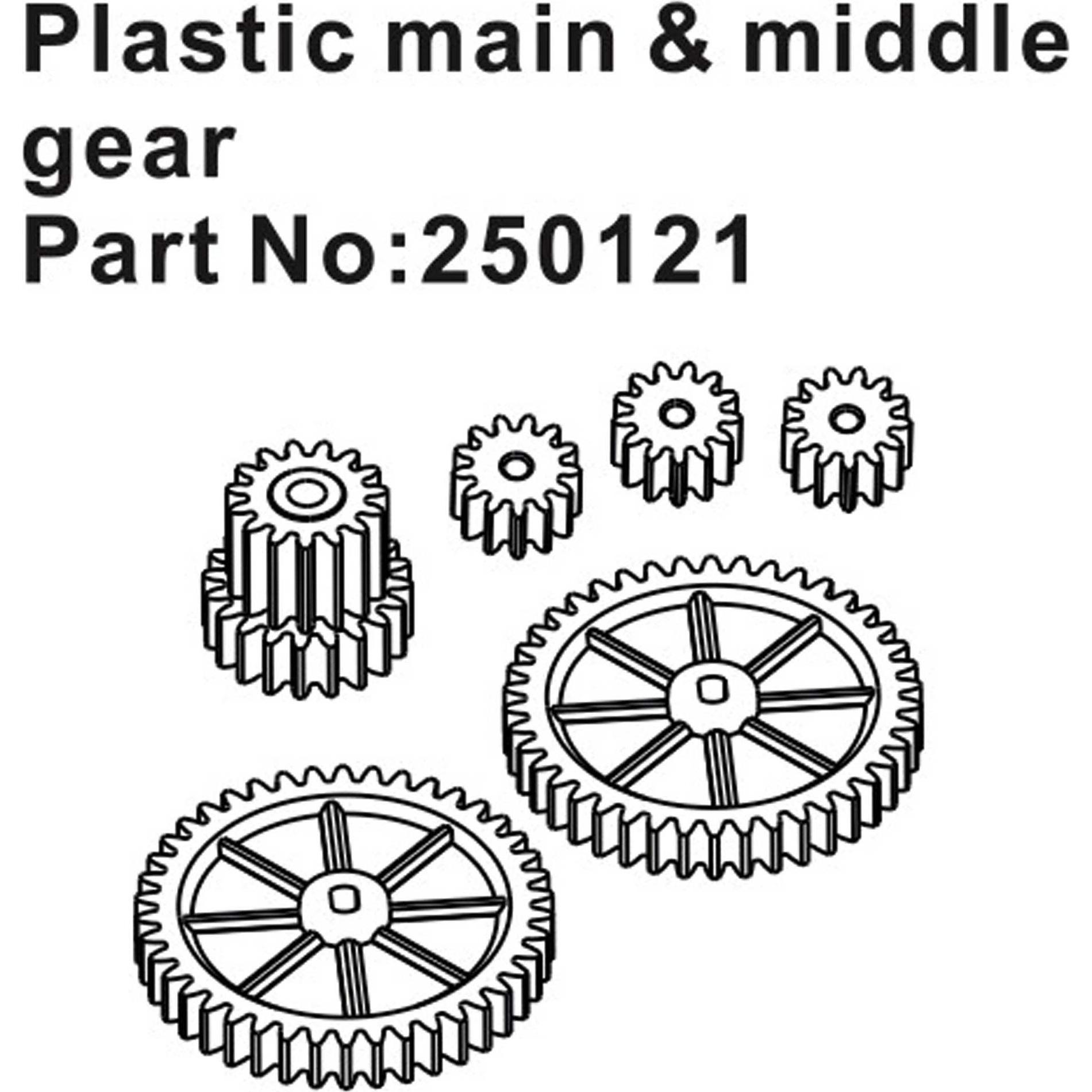 Hobby Plus RC Plastic Main & Middle Gears