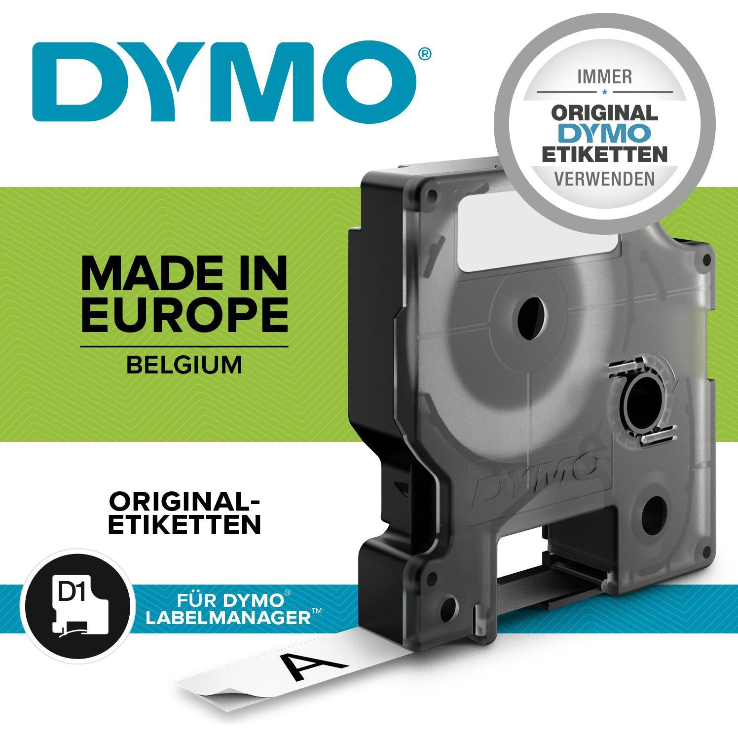 Dymo, Beschriftungsband, S0720970 Standardband (2.40 cm, Schwarz)