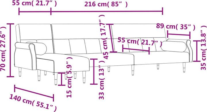 Actual product image vidaXL Nia (Corner sofa)