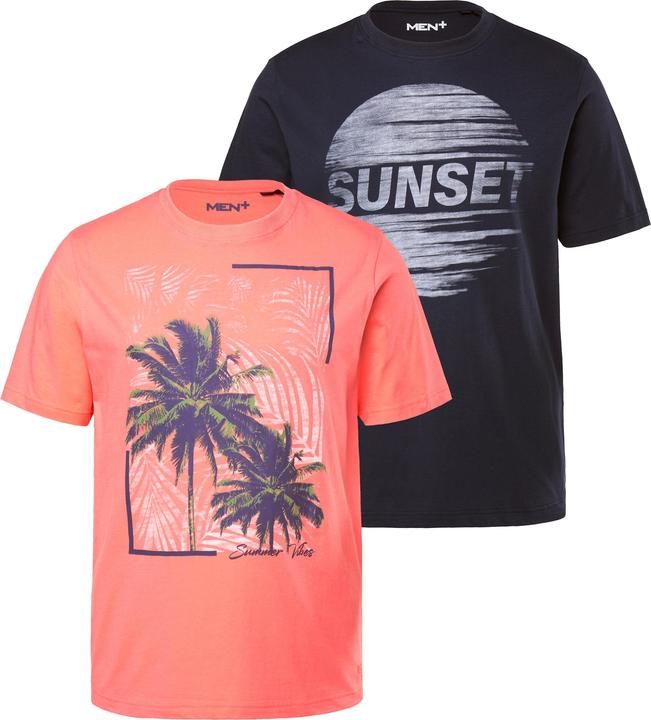 Immagine prodotto Men+ T-Shirts, 2er-Pack, Halbarm, Print (7XL)