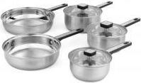 Produktbild Salter BW14629 Expert 5 Piece Pan Set (Bratpfanne, Kochtopf, Pfannenset + Topfset, Edelstahl)