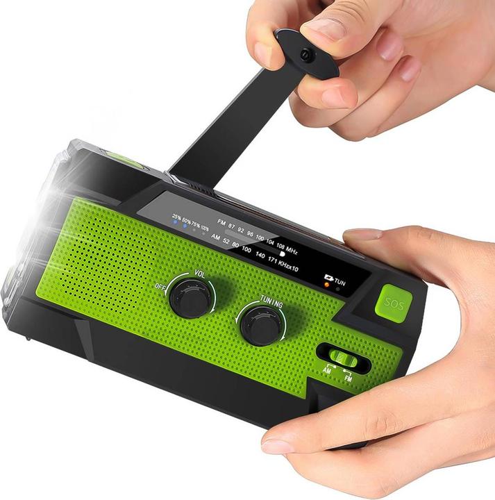 Produktbild Grafner Kurbelradio Solar USB LED Akku Camping Survival Notfallradio KR11064 (AM, FM)
