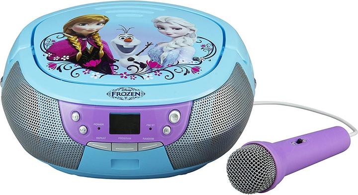 Produktbild eKids Disney Frozen CD-Player mit Mikrofon für Kinder tragbar Anna und Elsa -430