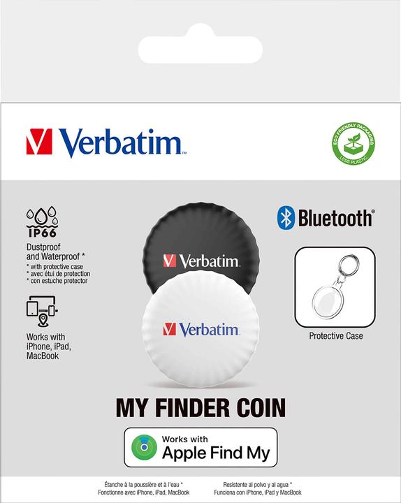 Produktbild Verbatim 1x2 My Finder Coin Bluetooth Item Finder s/w 32134 (iOS)
