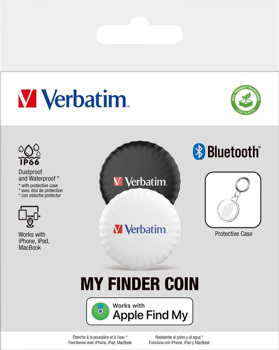 Immagine prodotto Verbatim 1x2 My Finder Coin Bluetooth Item Finder b/n 32134 (iOS)