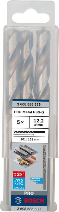 Actual product image Bosch Professional Zubehör PRO Metal HSS-G twist drill, 12.2 x 101 x 151 mm (12.2 mm)