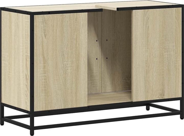 Produktbild VidaXL Waschbeckenunterschrank Sonoma-Eiche 90x33x60 cm Holzwerkstoff (90 x 33 x 60 cm)