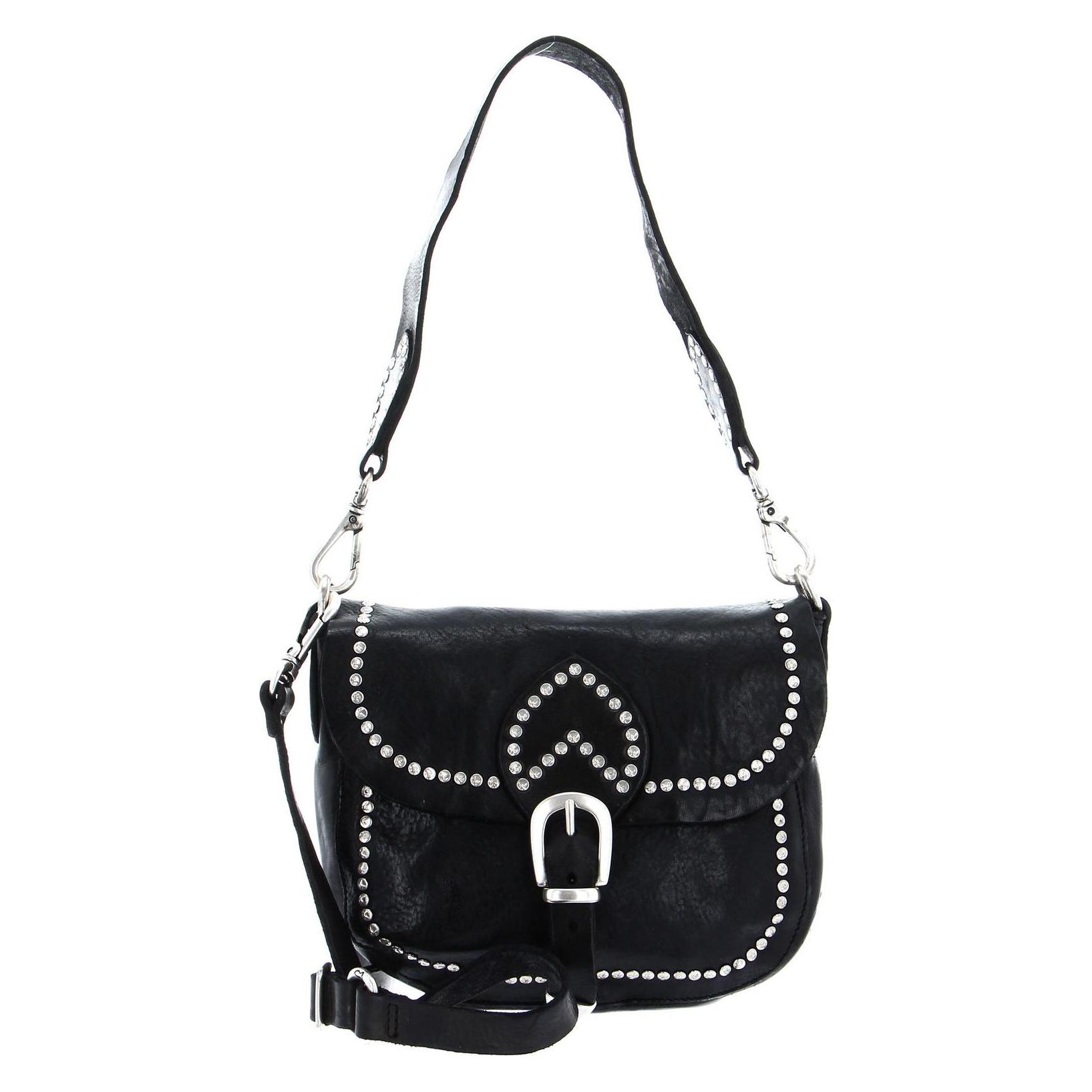 Campomaggi, Damen, Handtasche, Horizontal Shoulder Bag, Schwarz