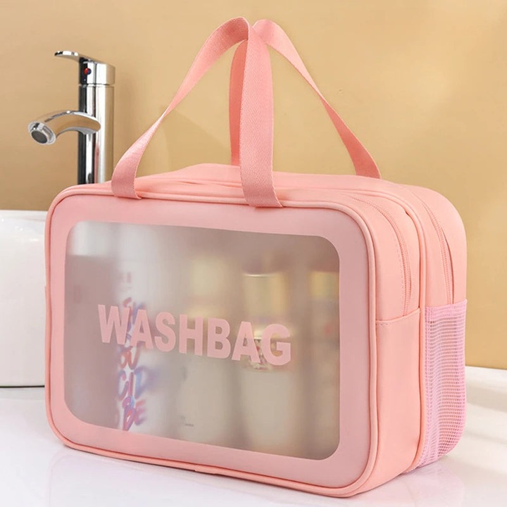Only-Bags.Store Nass-Trocken-Trennung Schminktasche tragbare Kulturtasche Reise Essentials grosse Kapazität (1 l)