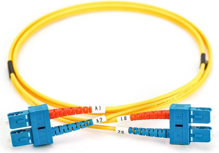 Actual product image Digitus FO patch cable SC/SC 09/125um 5m singlemode duplex halogen free with measuring protocol yellow (5 m)