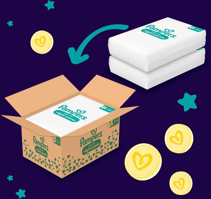 Actual product image Pampers Baby-Dry Night Pants (Size 5, Monthly box, 160 Piece)