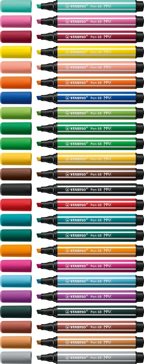 Produktbild STABILO PEN 68 MAX ARTY - Fasermaler (20 Farben, 20 x)