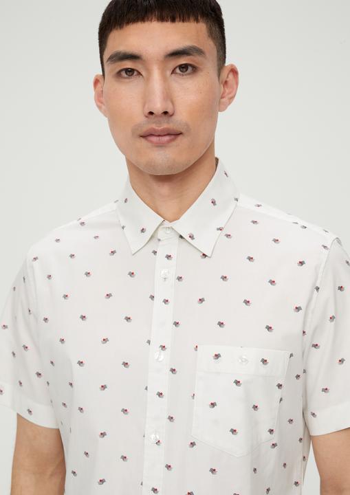 Produktbild s.Oliver Hemd Slim: Kurzarmhemd mit Alloverprint (L)