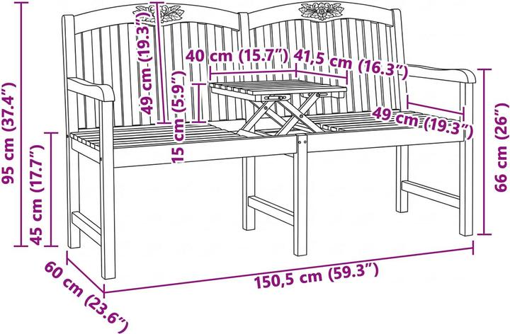 Produktbild vidaXL Teakholzbank