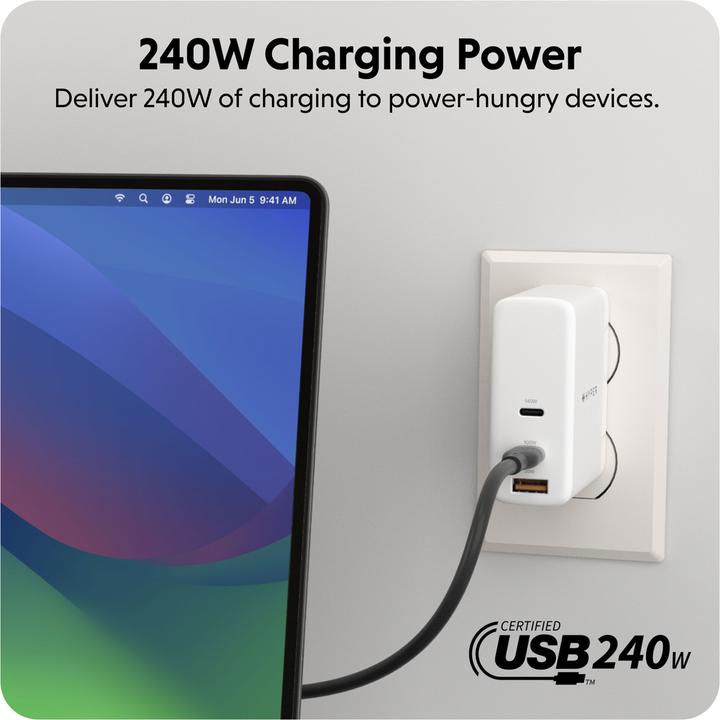 Actual product image Targus 2M Silicone 240W USB-C Charging Cable - (2 m, USB 2.0, 240 W)