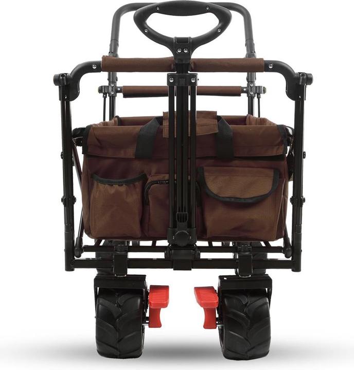 Actual product image Fuxtec Beach handcart FX-CTB800 with UV-protected sun canopy, push handle & interior extension