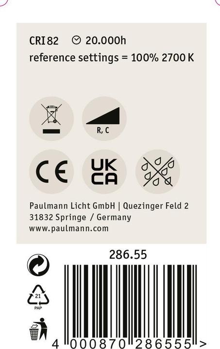 Image du produit Paulmann Lâcher (E27, 6.50 W, 800 lm, 1 x, E)