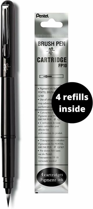 Image du produit Pentel Stylo pinceau Pochette Stylo pinceau noir (1 x)