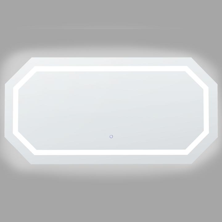 Produktbild Beliani Badspiegel mit LED-Beleuchtung achteckig 120 x 60 cm LOCMARIAQUER (120 x 60 cm)