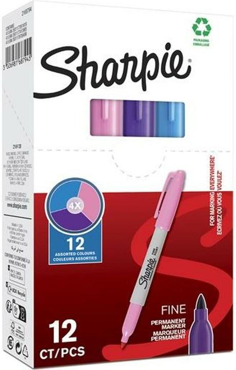 Image du produit Sharpie Marqueur permanent pointe fine ronde F Boîte de 12 (12 x)
