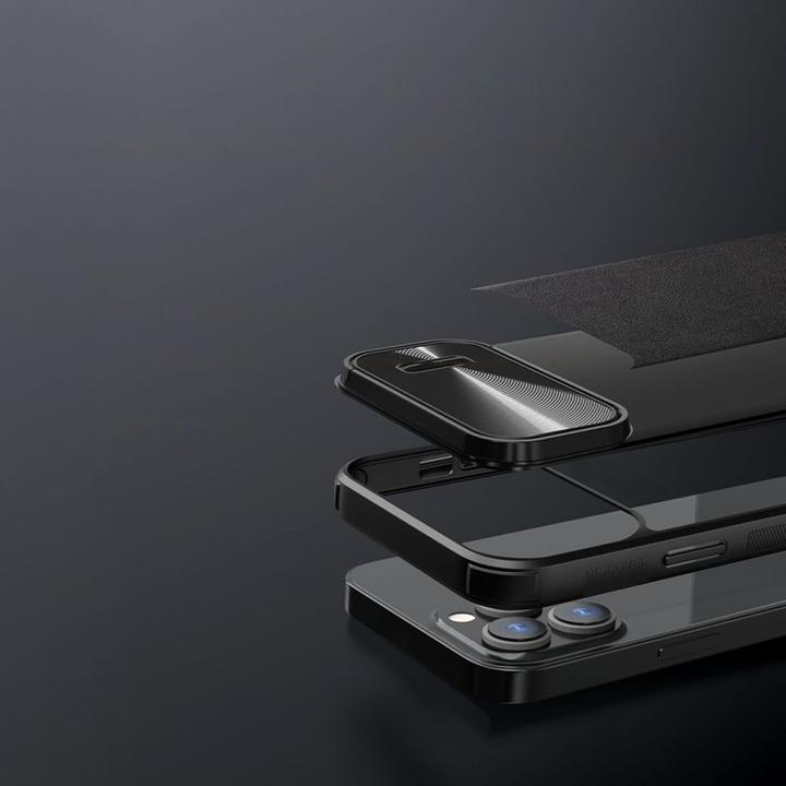 Actual product image Nillkin CamShield Leather S Case iPhone 14 Pro Max cover with camera cover black (Apple iPhone 14 Pro Max)