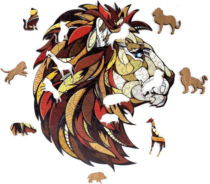 Actual product image Eco Wood Art Lion (100 pieces)