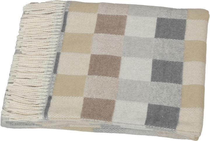 Image du produit Hubatka Couverture Carreaux 150 x 200 cm, Beige/Bleu (150 x 200 cm)