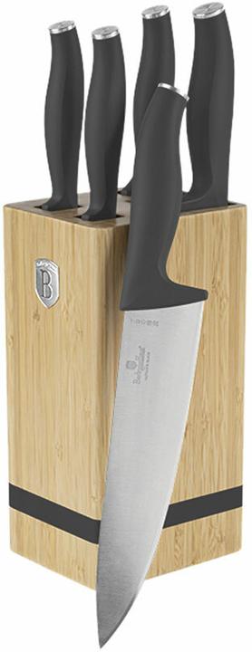 BerlingerHaus Haus 6-teiliges Messer-Set mit Messerblock matt Anthracite Collection