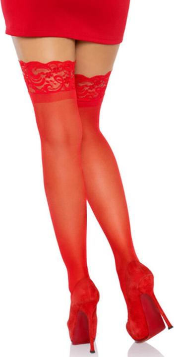 Productafbeelding Leg Avenue Plus Size Transparante Stay Up"S Rood Plus Size (XXL)