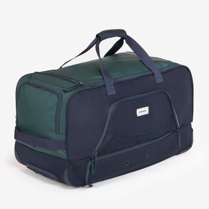 Produktbild Fouganza Transporttasche mit Rollen Trolley Reitzubehör 80 L grün/blau