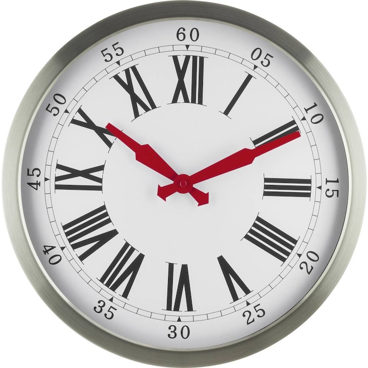 Produktbild EuroTime 56860-07 Funk Wanduhr 40 cm Silber (40 cm)