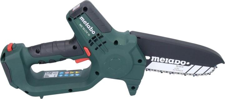 Produktbild Metabo MS 18 LTX 15 Akku Gehölzsäge 18 V 15 cm 5 m/s + 2x Akku 4,0 Ah + Ladegerät (Akku Kettensäge)