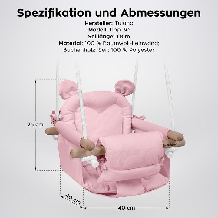 Produktbild Tulano Babyschaukel Hop 30 mit Sicherheitsgurt