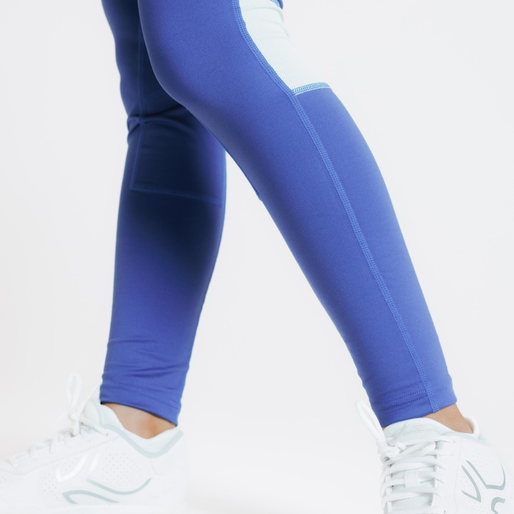Image du produit Fouganza Legging équitation léger Enfant - 100 Bleu Comète / Vert Céladon (152)