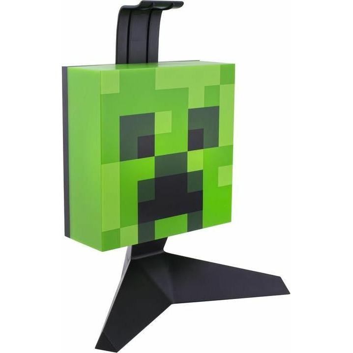 Paladone Products MINECRAFT - Tete de Creeper - Support pour casque avec Lampe, Kopfhörerständer, Grün, Schwarz