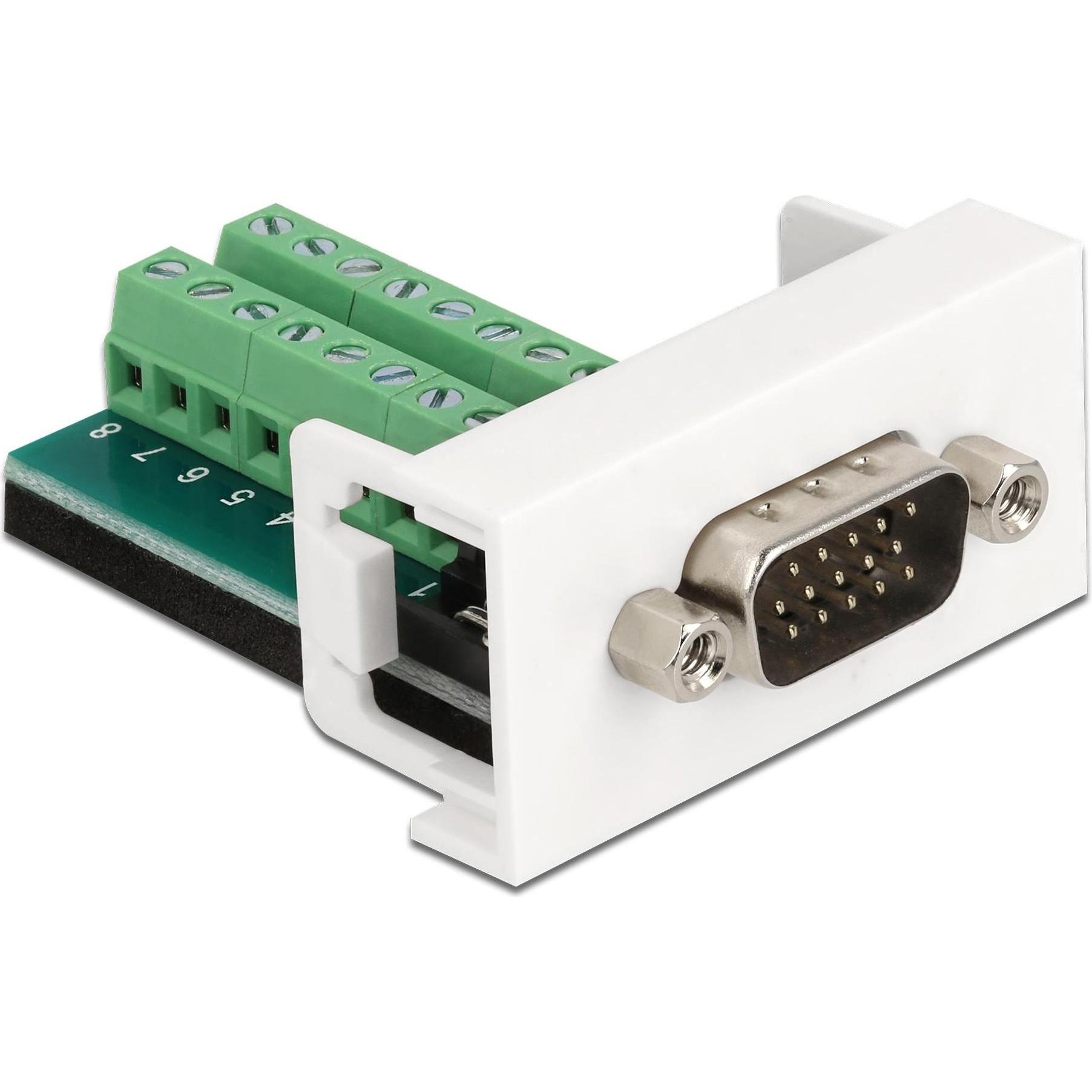 Delock Adapter VGA Stecker/16Pin Terminalblock (VGA, 22.50 cm), Data + Video Adapter, Grün, Weiss