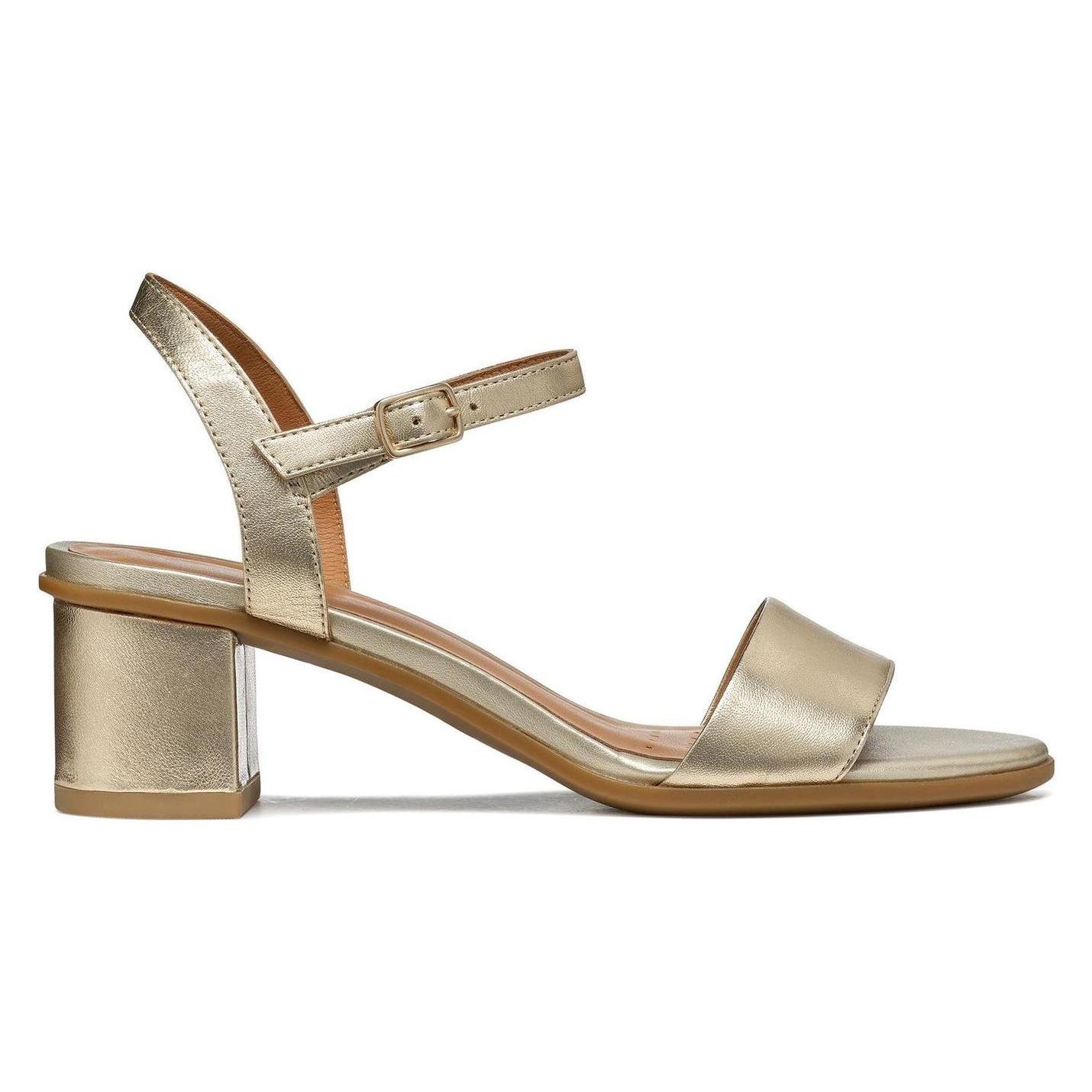 Geox, Damen, Sandalen, D Aurely 50 B Heeled Sandaal, Gold, (39)