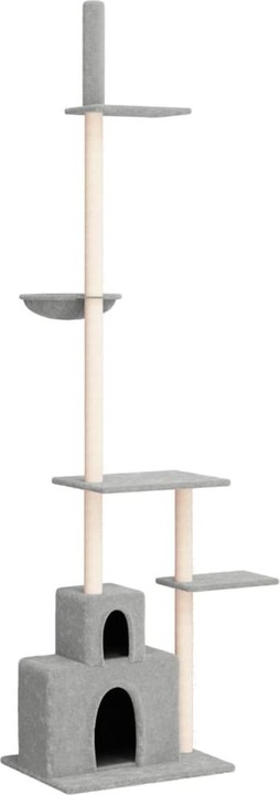 Actual product image VidaXL Kratzbaum Deckenhoch Hellgrau 250,5-276,5cm Katzenbaum Katzenkratzbaum (276.50 cm, Light grey)