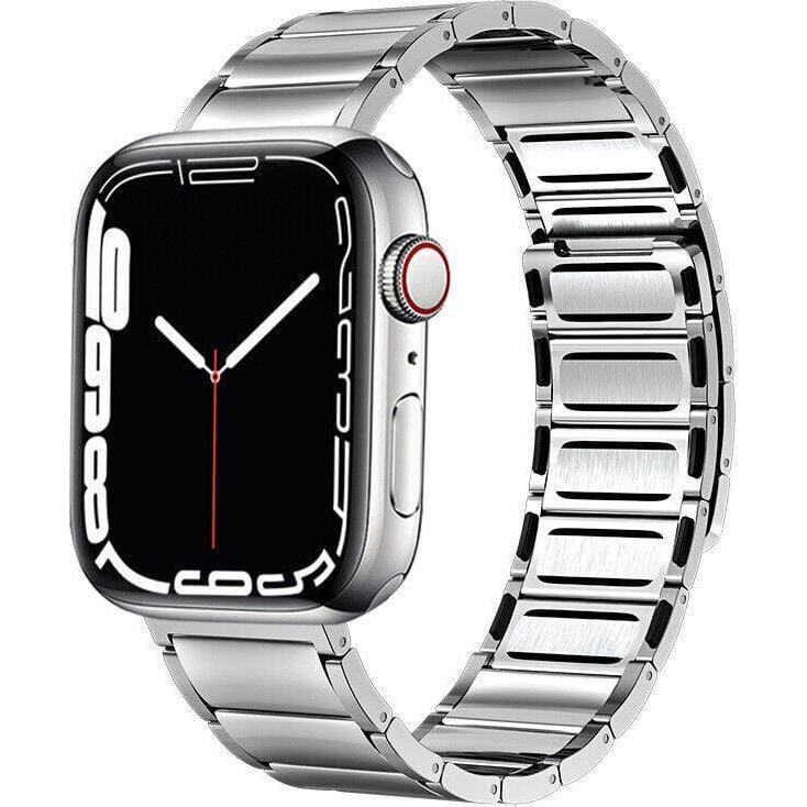Strap-it Stahlarmband (Edelstahl, Apple Watch), Uhrenarmband, Silber