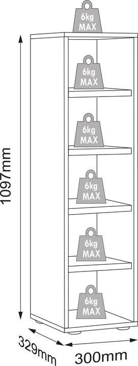 Actual product image VCM XL Holz Grosser Schuhschrank Salia B30 (30 x 33 x 110 cm)