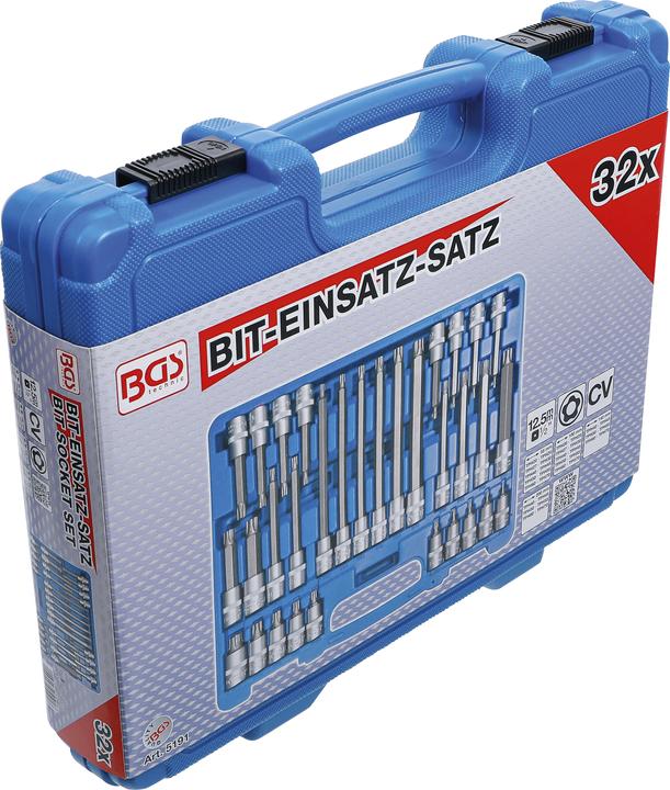 Actual product image BGS Bit Socket Set 12.5 mm (1/2") Drive TPS-Star tamperproof (for Torx Plus) TPS20 - TPS70 32 pcs. (T20 - T70)