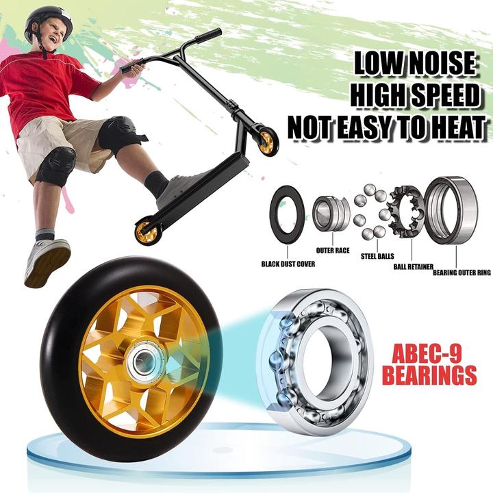 Actual product image Cbx 2 Stück Performance Scooter Räder 100mm, Sternform Gold