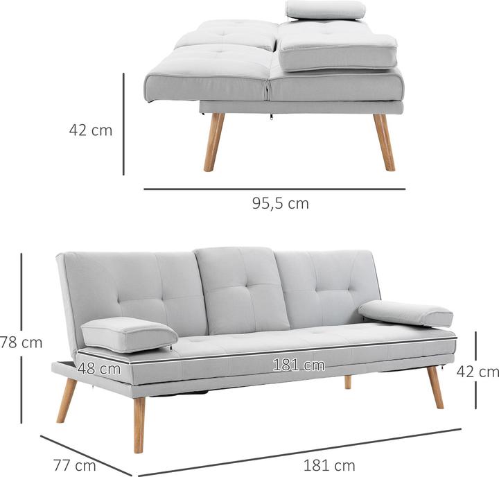 Produktbild Outsunny Schlafsofa (3-Sitzer)
