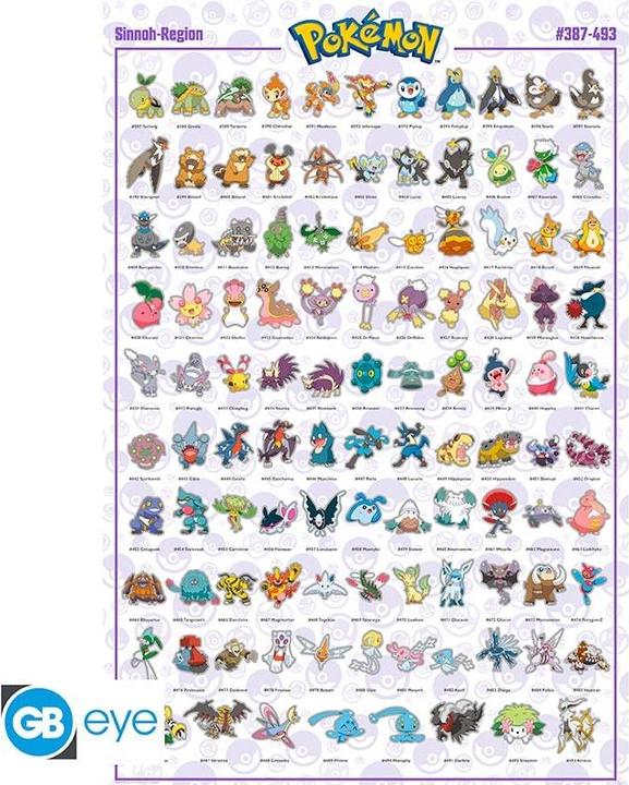 Actual product image GB Eye Pokemon Poster Sinnoh Pokemon English (91.5x61)