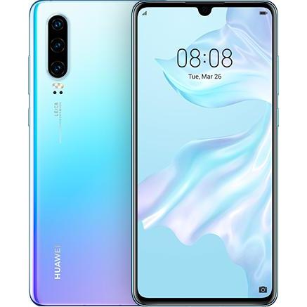 Huawei P30 (128 GB, Breathing Crystal, 6.10", Hybrid Dual SIM, 4G), Smartphone, Blau