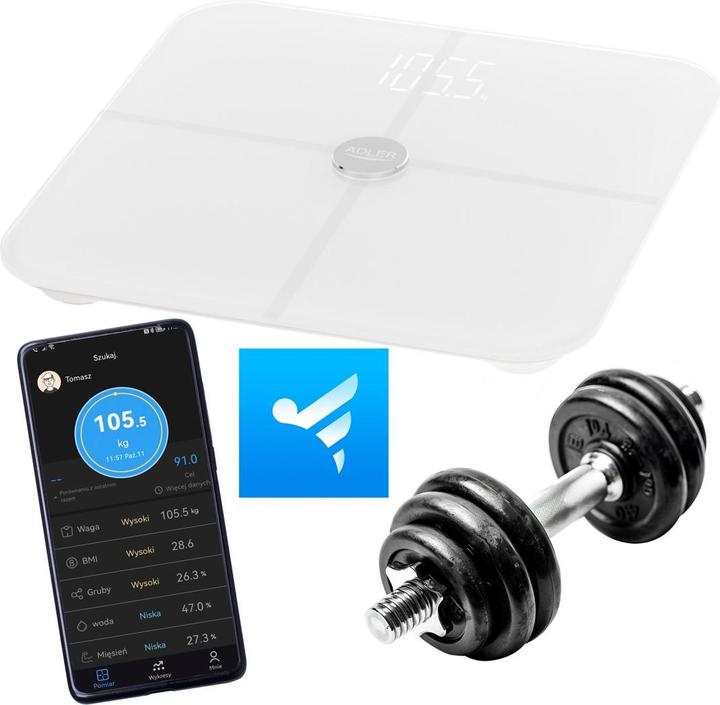 Produktbild Adler Smart Bathroom Scale | AD 8187 | Maximum weight (capacity) 180 kg | Accuracy 100 g | Body Mass Index (180 kg)
