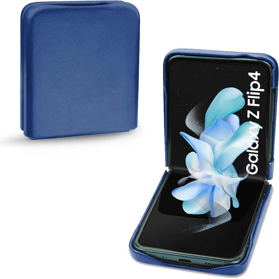 Thumbnail - Noreve Lederschutzhülle Samsung Galaxy Z Flip4 (Samsung Galaxy Z Flip4), Smartphone Hülle, Blau
