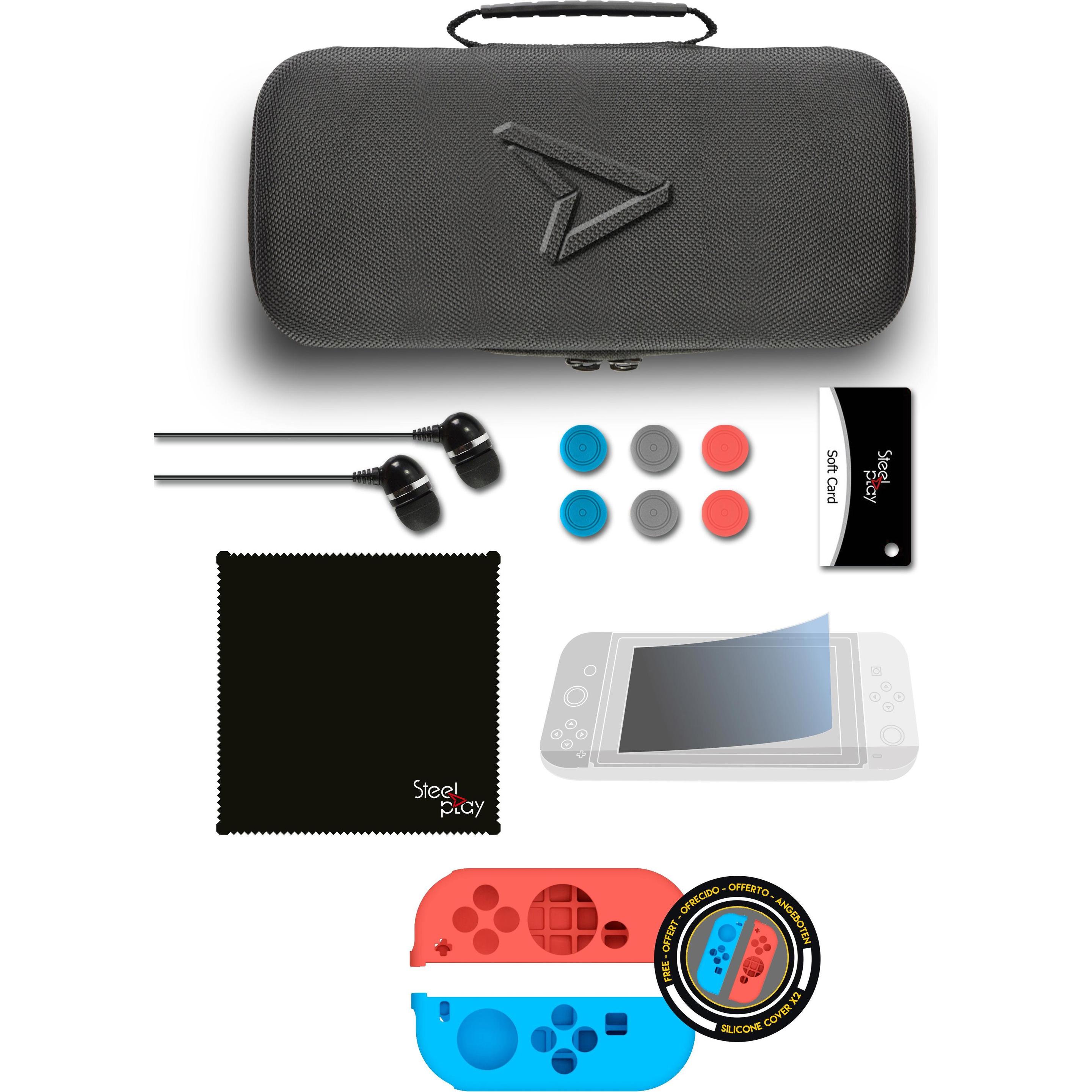 Thumbnail - Steelplay Carry and Protect 11 in 1 Kit (Switch), Weiteres Gaming Zubehör, Schwarz